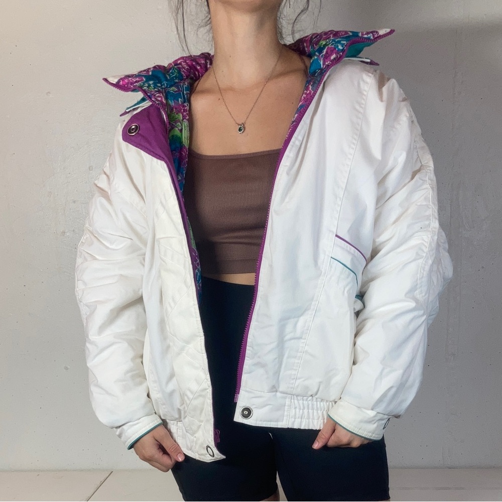 Vintage 80s Vintage White Puffy Ski Jacket